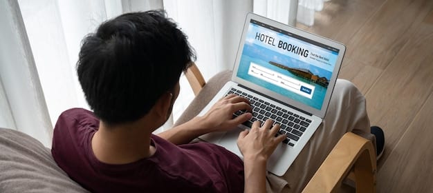 A person using their laptop to search for regional streaming services, with search queries like 