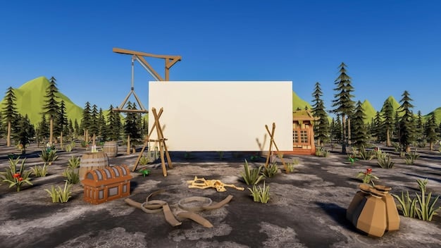 A behind-the-scenes shot of the [Movie Title]'s crew constructing a miniature set. The set is detailed but uses visibly low-cost materials like cardboard, foam, and paint. The crew members are focused and working collaboratively.