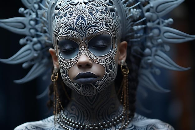 A close-up shot of one of the main characters, showcasing the intricate details of their facial expressions and the subtle textures of their clothing. The lighting highlights the character's emotional state.