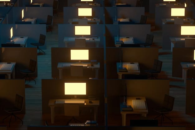 A dimly lit room with files scattered across a table, and a laptop screen displaying complex data and charts, symbolizing the meticulous research and investigation conducted for the documentary 