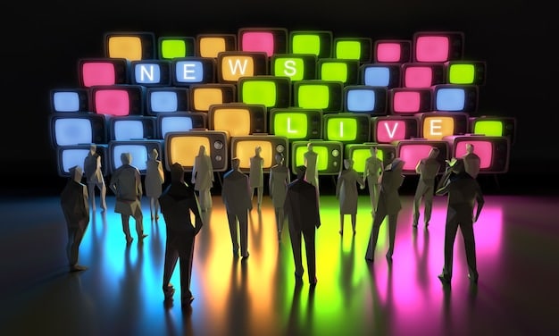 A collage of various social media posts from different TV news organizations, showcasing how they engage with their audience through news updates, live Q&A sessions, and interactive content.