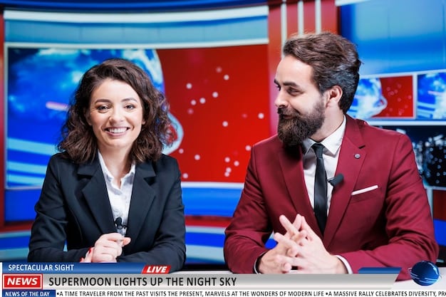 A split screen showing a traditional TV news broadcast on one side and a person scrolling through news articles on their smartphone on the other, representing the contrast between old and new media consumption habits.