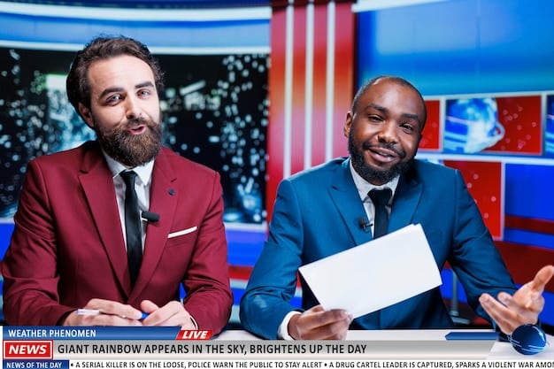 A panel of diverse network news anchors discussing the challenges of covering election topics fairly, showing the complexity of balancing different perspectives.