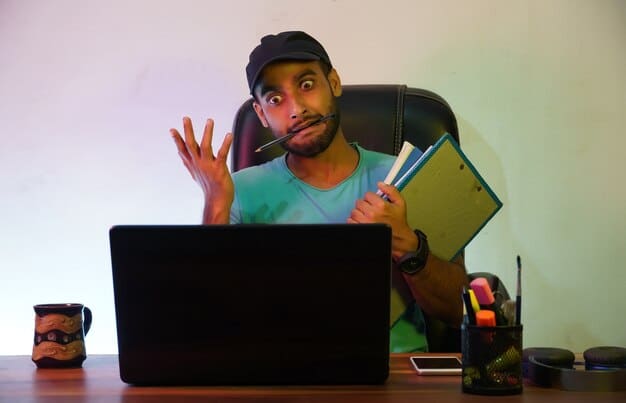 A humorous image depicting a showrunner sitting at a desk, surrounded by screens displaying various fan theories and social media comments, with a bewildered expression on their face.