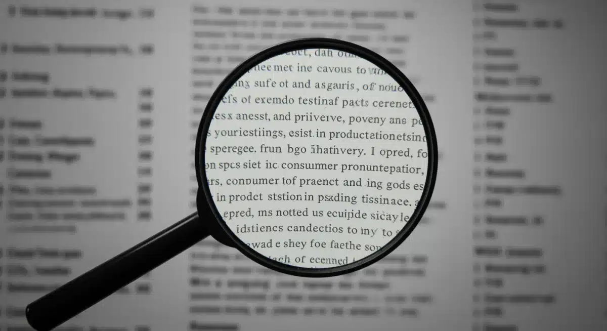Magnifying glass examining data privacy clauses in product testing regulations.