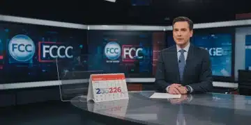 FCC Regulations 2026: Reshaping US Broadcast News News anchor in studio with FCC 2026 regulation overlay