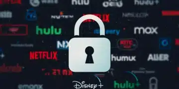 Stream Security: 2026 US Guide to MFA & 90% Hack Protection Digital padlock securing streaming service logos, representing multi-factor authentication for online accounts.