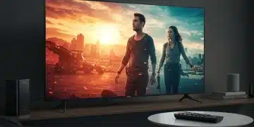 Streaming device connected to 4K TV displaying high-resolution content