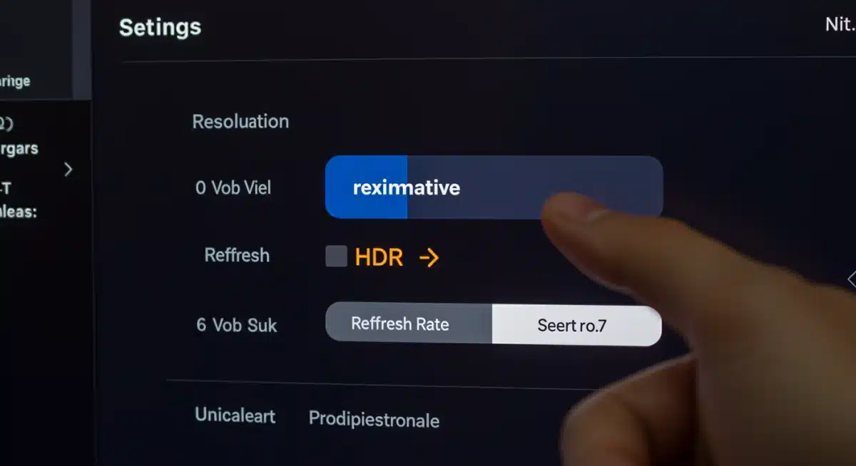 On-screen menu of streaming device showing advanced video settings