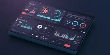 Futuristic streaming interface dashboard with customization options