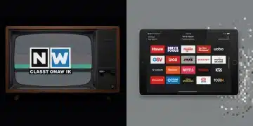 Traditional TV and streaming device symbolizing broadcast networks adapting to streaming shift