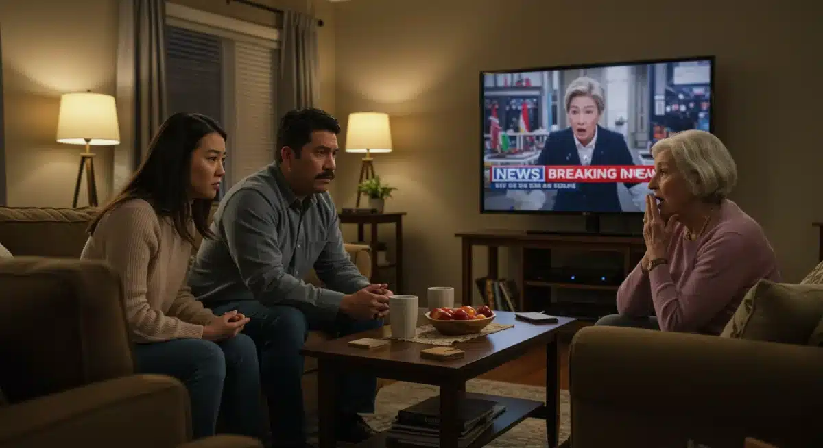 Viewers engaging with national TV news, reflecting diverse audience reactions to evolving content.