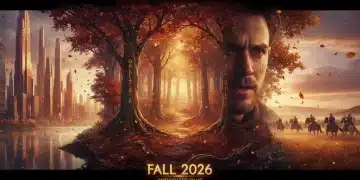 Dynamic collage showcasing diverse film genres for Fall 2026, highlighting anticipation.