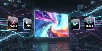 Evolution of streaming codecs showing H.266 and AV1 for superior video quality and data efficiency in 2026.