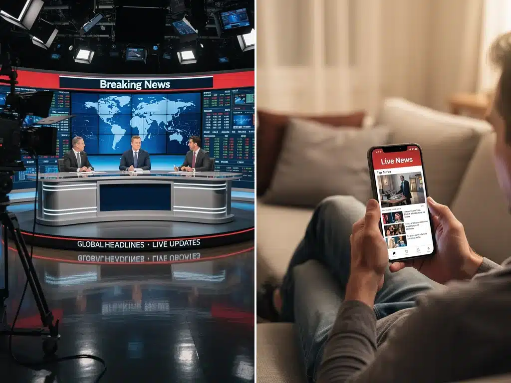 Traditional cable news versus mobile streaming news consumption