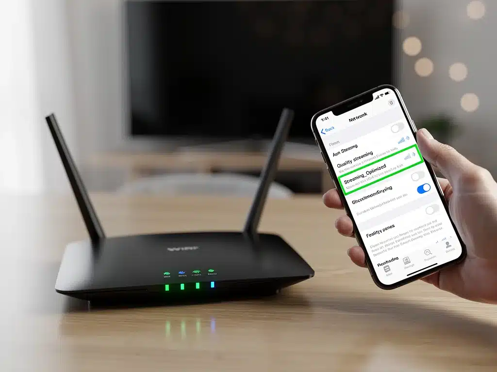 Optimizing Wi-Fi router for improved streaming performance.